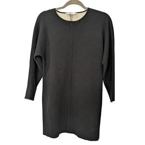 EVERLANE Women's Size XS Wool Sheath Midi Tunic Sweater Dress Long Sleeves Gray